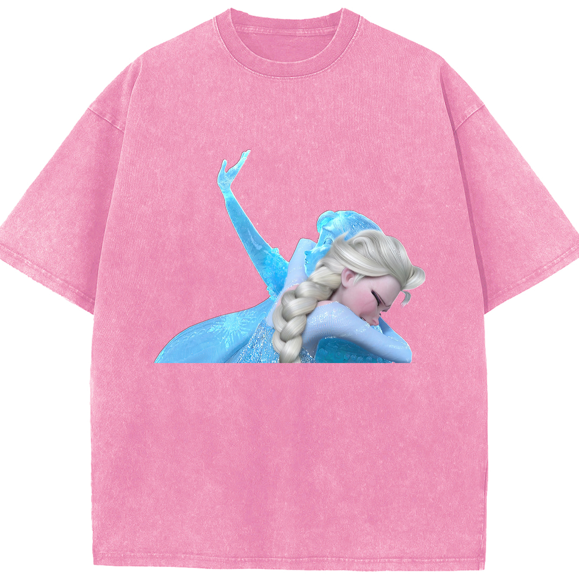 （画像用） アナと雪の女王 アンナ エルサ Frozen Anna Elsa 綿100% ヴィンテージ風 半袖Tシャツ（フロントプリント）